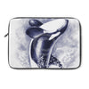 Breaching Orca Whale Blue Watercolor Ink Laptop Sleeve 13