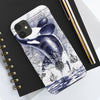 Breaching Orca Whale Vintage Map Blue White Case Mate Tough Phone Cases
