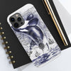 Breaching Orca Whale Vintage Map Blue White Case Mate Tough Phone Cases