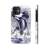 Breaching Orca Whale Vintage Map Blue White Case Mate Tough Phone Cases Iphone 12