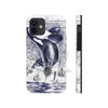 Breaching Orca Whale Vintage Map Blue White Case Mate Tough Phone Cases Iphone 12 Mini