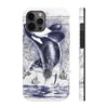 Breaching Orca Whale Vintage Map Blue White Case Mate Tough Phone Cases Iphone 12 Pro Max
