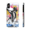 Breaching Orca Whale Vintage Map Watercolor White Case Mate Tough Phone Cases Iphone X