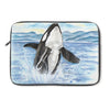 Breaching Orca Whale Watercolor Laptop Sleeve 13