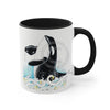 Breaching Orca Whale Waves Ink Art Accent Coffee Mug 11Oz