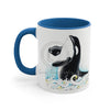 Breaching Orca Whale Waves Ink Art Accent Coffee Mug 11Oz