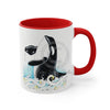 Breaching Orca Whale Waves Ink Art Accent Coffee Mug 11Oz