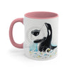 Breaching Orca Whale Waves Ink Art Accent Coffee Mug 11Oz