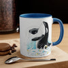 Breaching Orca Whale Waves Ink Art Accent Coffee Mug 11Oz
