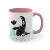 Breaching Orca Whale Waves Ink Art Accent Coffee Mug 11Oz