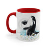 Breaching Orca Whale Waves Ink Art Accent Coffee Mug 11Oz