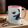 Breaching Orca Whale Waves Ink Art Accent Coffee Mug 11Oz