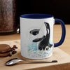 Breaching Orca Whale Waves Ink Art Accent Coffee Mug 11Oz