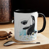 Breaching Orca Whale Waves Ink Art Accent Coffee Mug 11Oz