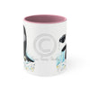 Breaching Orca Whale Waves Ink Art Accent Coffee Mug 11Oz Pink /