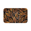 Brown Leaves On Black Bath Mat Large 34X21 Home Decor
