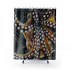 Brown Octopus Art Vintage Map Chic Shower Curtain 71X74 Home Decor