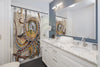 Brown Octopus & Compass Art Shower Curtain Home Decor