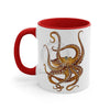 Brown Octopus Dance Watercolor On White Art Accent Coffee Mug 11Oz