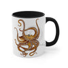 Brown Octopus Dance Watercolor On White Art Accent Coffee Mug 11Oz