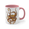 Brown Octopus Dance Watercolor On White Art Accent Coffee Mug 11Oz