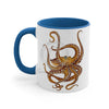 Brown Octopus Dance Watercolor On White Art Accent Coffee Mug 11Oz
