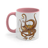 Brown Octopus Dance Watercolor On White Art Accent Coffee Mug 11Oz