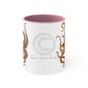 Brown Octopus Dance Watercolor On White Art Accent Coffee Mug 11Oz Pink /