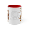 Brown Octopus Dance Watercolor On White Art Accent Coffee Mug 11Oz Red /