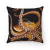 Brown Octopus Tentacles Black Ink Art Square Pillow 14X14 Home Decor