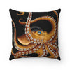 Brown Octopus Tentacles Black Ink Art Square Pillow Home Decor