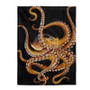 Brown Octopus Tentacles Dance On Black Watercolor Art Velveteen Plush Blanket 60 × 80 All Over