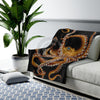 Brown Octopus Tentacles Dance On Black Watercolor Art Velveteen Plush Blanket All Over Prints