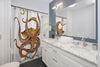 Brown Octopus Tentacles Dance Shower Curtain Home Decor