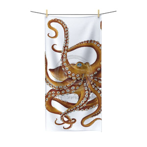 Brown Octopus Tentacles Dance White Polycotton Towel 30X60 Home Decor
