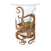 Brown Octopus Tentacles Dance White Polycotton Towel 36X72 Home Decor
