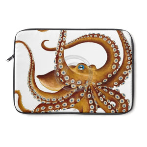 Brown Octopus Tentacles Ink White Art Laptop Sleeve 13