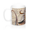 Brown Octopus Tentacles Vintage Map Art Mug 11Oz