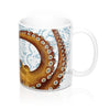 Brown Octopus Tentacles Vintage Map Art Mug 11Oz