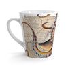 Brown Octopus Tentacles Vintage Map White Latte Mug Mug