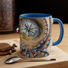 Brown Octopus Vintage Map Compass Art Accent Coffee Mug 11Oz