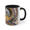 Brown Octopus Vintage Map Compass Art Accent Coffee Mug 11Oz