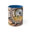 Brown Octopus Vintage Map Compass Art Accent Coffee Mug 11Oz