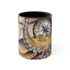 Brown Octopus Vintage Map Compass Art Accent Coffee Mug 11Oz Black /