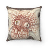 Brown Taupe Octopus Vintage Map Ink Art Square Pillow 14 × Home Decor