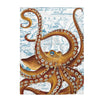Brown Tentacles Octopus Vintage Map Art Velveteen Plush Blanket 30 × 40 All Over Prints