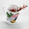 Bumble Bee Peony Watercolor White Latte Mug Mug