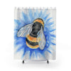 Bumble Bee Watercolor Art Shower Curtain 71 × 74 Home Decor