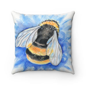 Bumble Bee Watercolor Art Square Pillow 14 × Home Decor