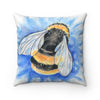 Bumble Bee Watercolor Art Square Pillow Home Decor